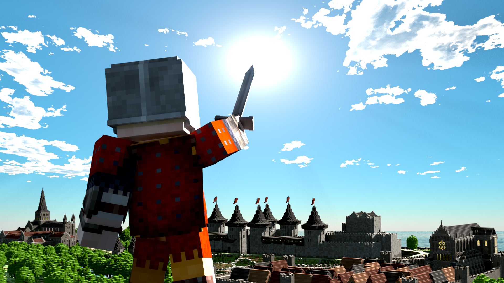 Medieval civilization and kingdom building on Mvndicraft server